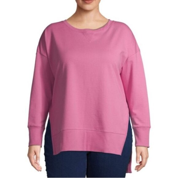 Tops - NEW!!! TERRA & SKY French Terry Sweatshirt Pink - 2X